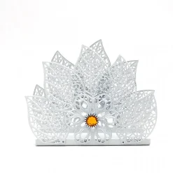 Porte-serviettes de table et de cuisine, porte-serviettes d'art moderne pour cuisine et salon (blanc)