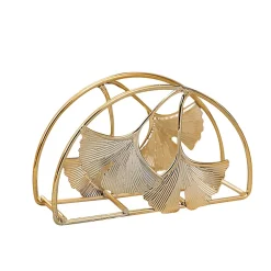 Porte-serviettes en métal, 2 pièces, porte-serviettes en papier en forme de feuille de ginkgo, distributeur de rangement décoratif