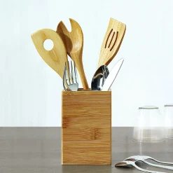 Pot à ustensiles 2 compartiments Bambou - 5Five