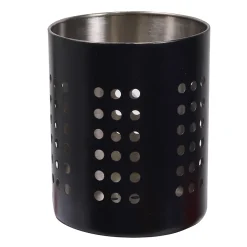 Pot à ustensiles de cuisine en acier noir mat