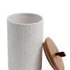 Pot en céramique Ornami blanc avec couvercle en bambou Douce 1,45 L