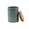 Pot en céramique Ornami vert menthe avec couvercle en bambou Lucie 0,95 L