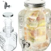 Pot en verre KADAX avec robinet 4L pour pot de jus de limonade à l'eau avec insert