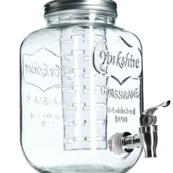 Pot en verre KADAX avec robinet 4L pour pot de jus de limonade à l'eau avec insert