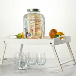 Pot en verre KADAX avec robinet 4L pour pot de jus de limonade à l'eau avec insert