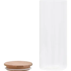 Pots de conservation en verre couvercle en bambou 6 pcs 1000 ml vidaXL