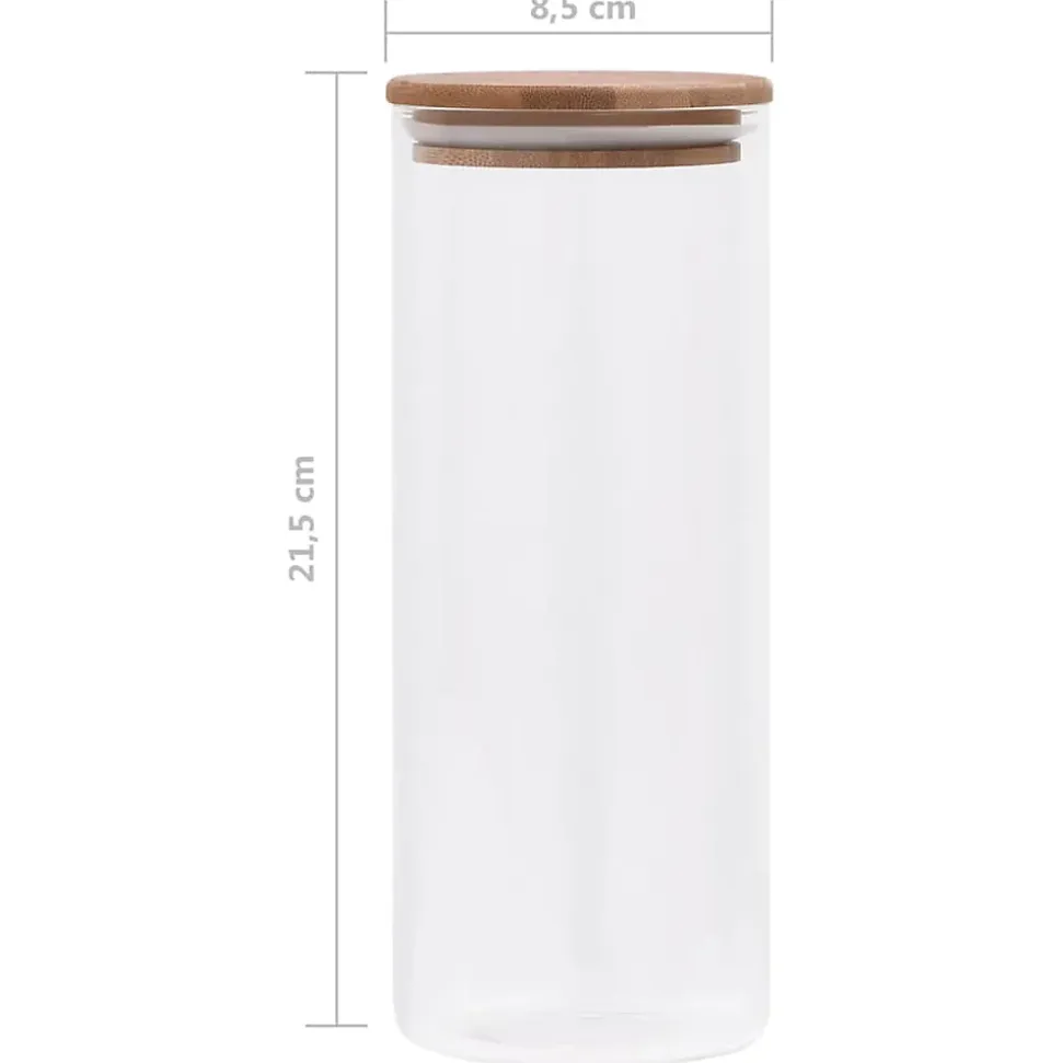 Pots de conservation en verre couvercle en bambou 6 pcs 1000 ml vidaXL