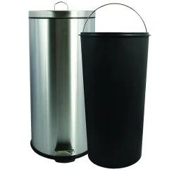 Poubelle à pédale de cuisine Inox 30L Gris MSV