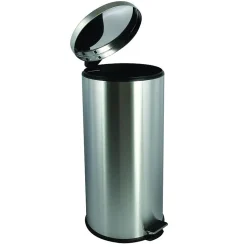 Poubelle à pédale de cuisine Inox 30L Gris MSV