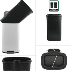 Poubelle à pédale de cuisine Acier AKIRA 30L Blanc mat Spirella