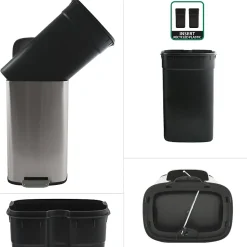 Poubelle à pédale de cuisine Inox AKIRA 30L Brossé Spirella