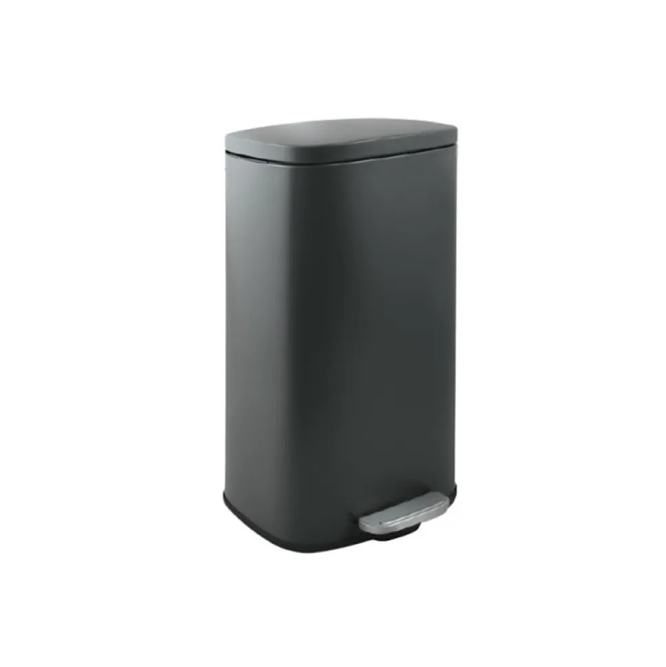 Poubelle à pédale de cuisine Acier AKIRA 30L Gris mat Spirella
