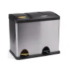 Poubelle à pédale Tri sélectif Inox 18L+8L MSV