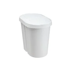 Poubelle 2 bacs tri sélectif 2 x 25 litres - Blanc