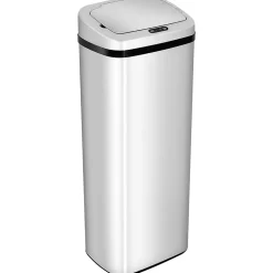 Poubelle à capteur de mouvement ouverture automatique 50L acier inox.