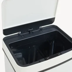 Poubelle à capteur Venna acier 72 L beige en.casa