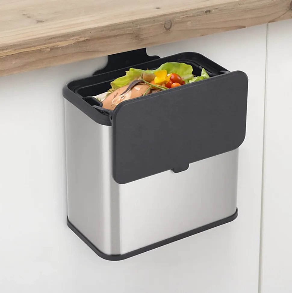 Poubelle à compost en inox 5L - Noir- 5five