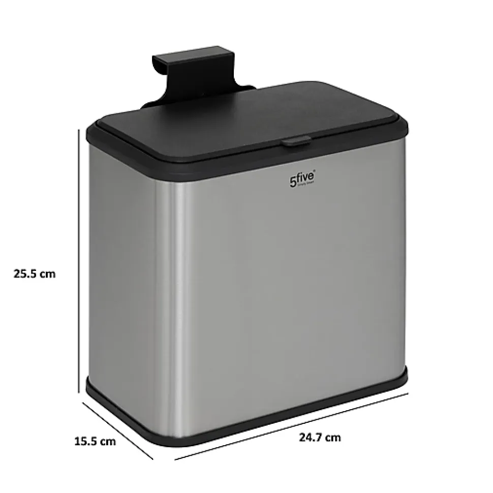 Poubelle à compost en inox 5L - Noir- 5five