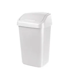 Poubelle à couvercle basculant style moderne 10 litres - Blanc