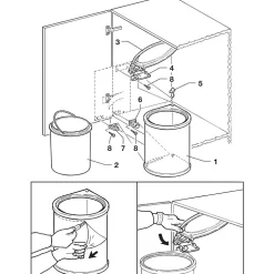 Poubelle à fixation sur porte conteneur de 13 litres