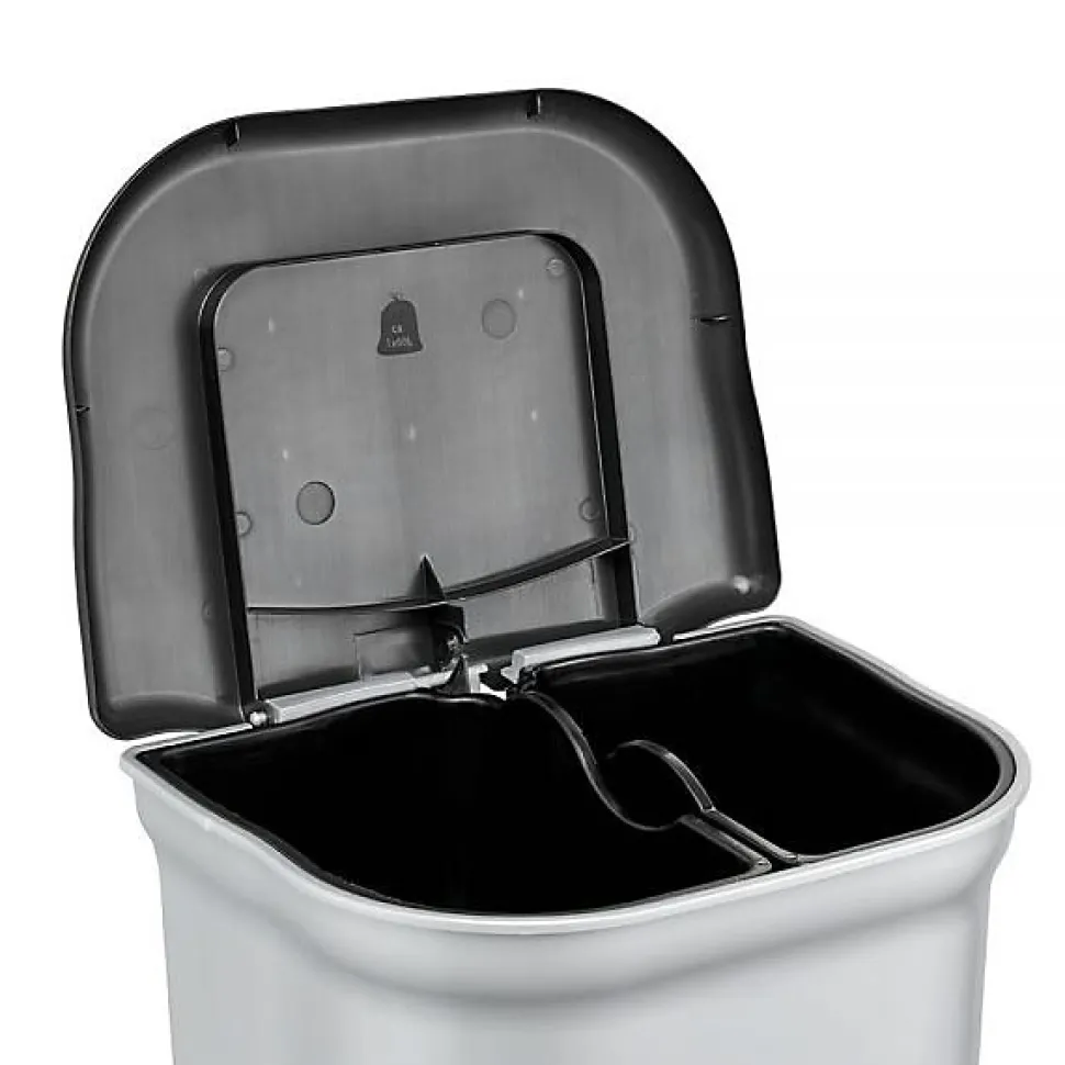Poubelle à pédale 2 bacs pour tri 2 x 11 litres