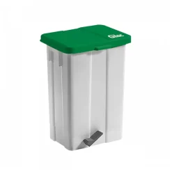 Poubelle à pédale 50 L - couvercle vert
