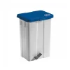 Poubelle à pédale 50 L - couvercle bleu
