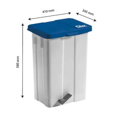 Poubelle à pédale 50 L - couvercle bleu