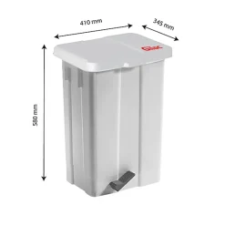 Poubelle à pédale 50 L - couvercle blanc