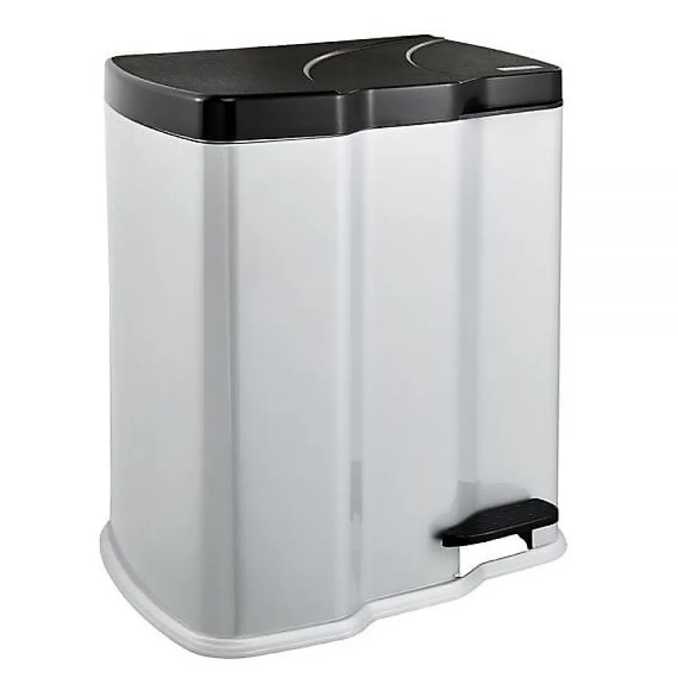 Poubelle à pédale avec 2 bacs 7 et 15 litres