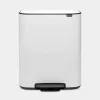 Poubelle à pédale Brabantia Bo Waste Bin 2 x 30 L blanc