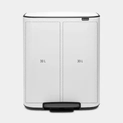 Poubelle à pédale Brabantia Bo Waste Bin 2 x 30 L blanc