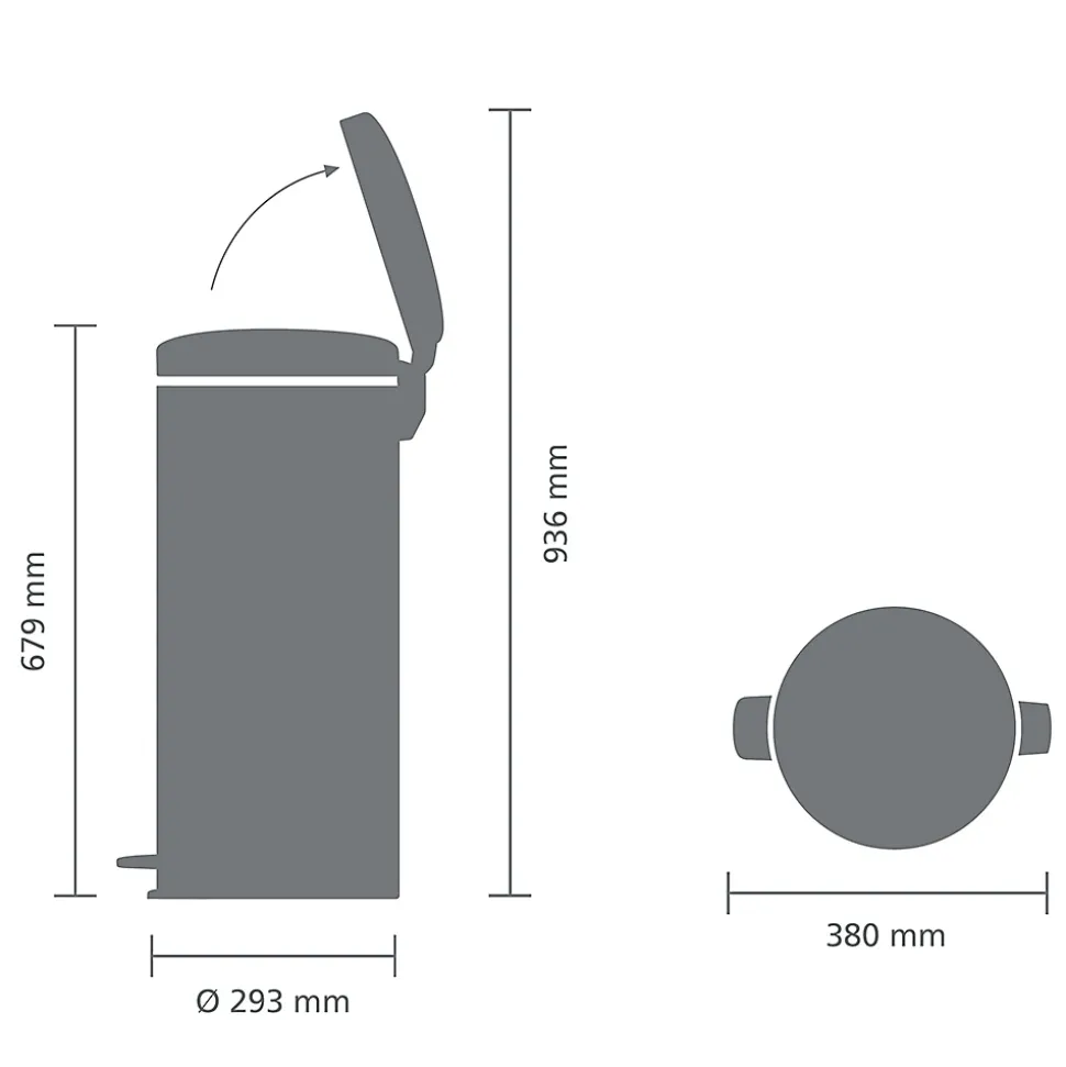 Poubelle à pédale coloris vert jade Brabantia NewIcon 30 L