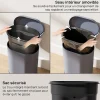 Poubelle à pédale compacte design 6L - seau intérieur amovible, couvercle fermeture douce - métal gris