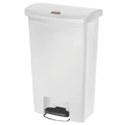 Poubelle à Pédale Frontale Large Blanche 50L Slim Jim Step-On - Rubbermaid
