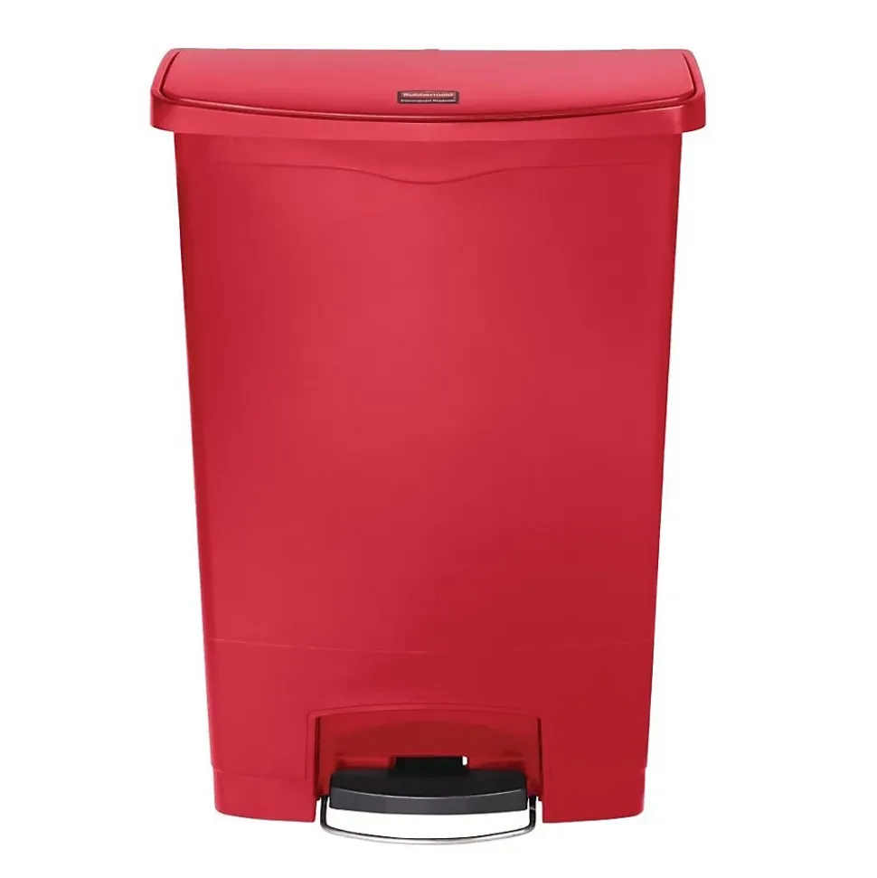 Poubelle à pédale frontale rouge 90 litres - Rubbermaid