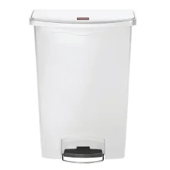 Poubelle à pédale frontale large blanche 90L - Rubbermaid