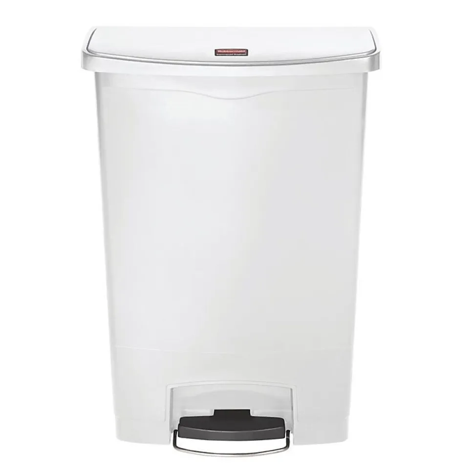 Poubelle à pédale frontale large blanche 90L - Rubbermaid