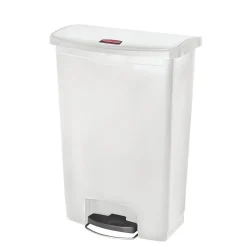 Poubelle à pédale frontale large blanche 90L - Rubbermaid