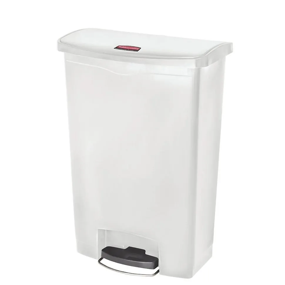Poubelle à pédale frontale large blanche 90L - Rubbermaid