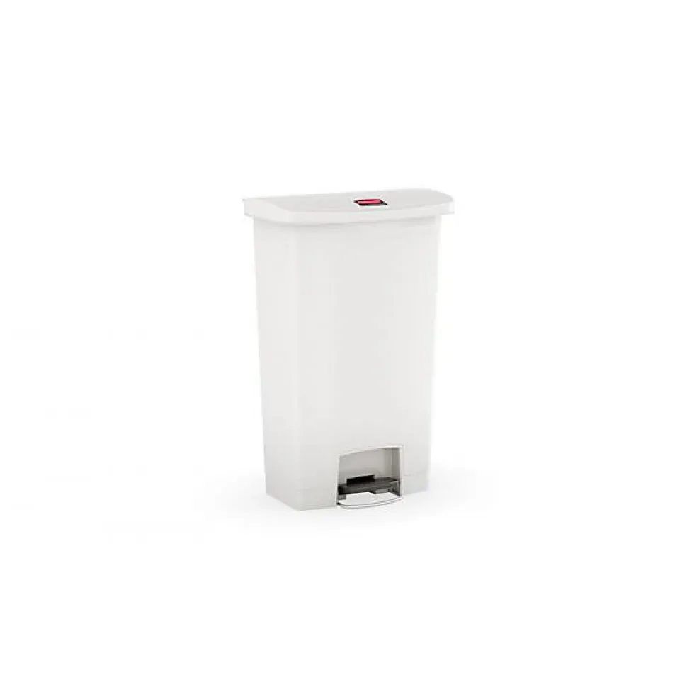 Poubelle à pédale frontale large blanche 90L - Rubbermaid