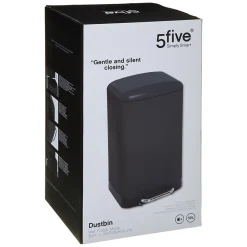 Poubelle à pédale rectangle Ariane 5Five 30L noir