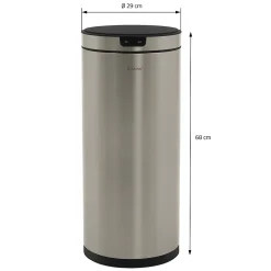 Poubelle automatique avec capteur ML-Design 40L argenté en inox avec anneau de maintien pour sac