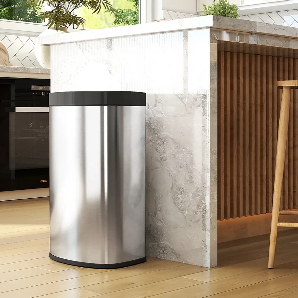 Poubelle automatique détecteur de mouvement 55L acier inox. brossé
