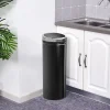 Poubelle automatique détecteur de mouvement 50L bac amovible acier inox. noir