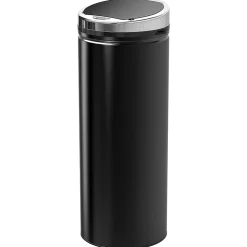 Poubelle automatique détecteur de mouvement 50L bac amovible acier inox. noir