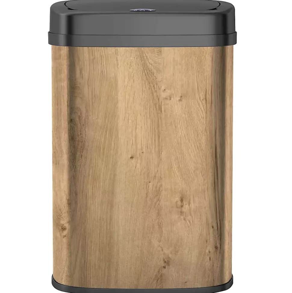 Poubelle automatique inox MAJESTIC bois 58L