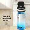 Poubelle automatique 30L dim. 32 x 30 x 68 cm - capteur de mouvement - acier inox brossé