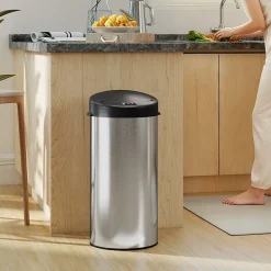 Poubelle automatique 30L dim. 32 x 30 x 68 cm - capteur de mouvement - acier inox brossé