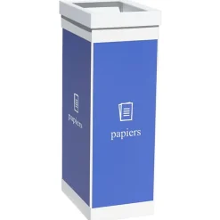 Poubelle bleue de tri pour collecte du papier 60 litres - Noir